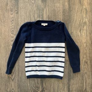 Yoon Kids White and Navy Striped Sweater